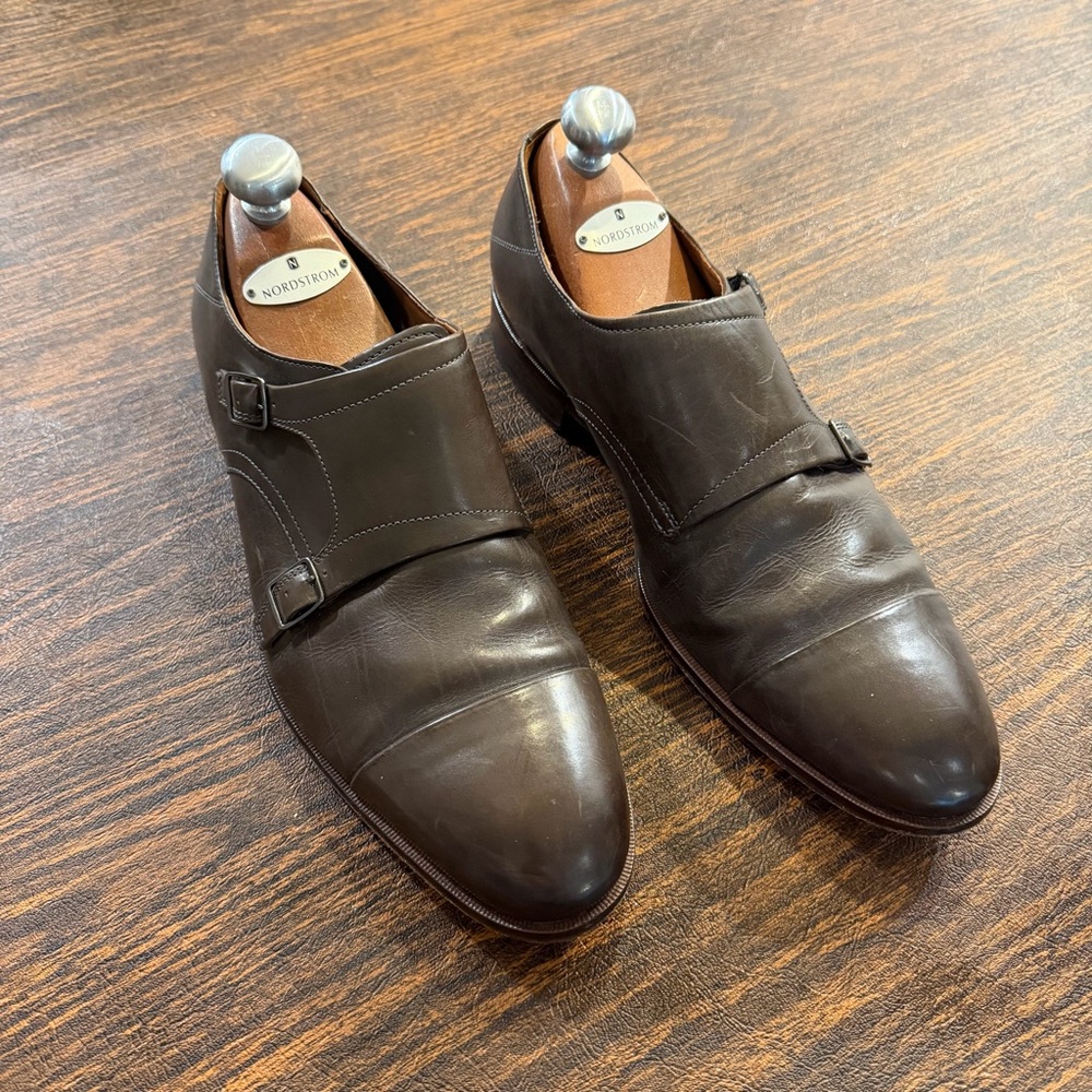 Johnston & Murphy Men’s Dark Brown Double Monk Strap Oxfords